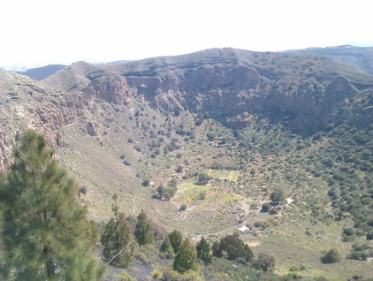 Looking down into the Bandama crater